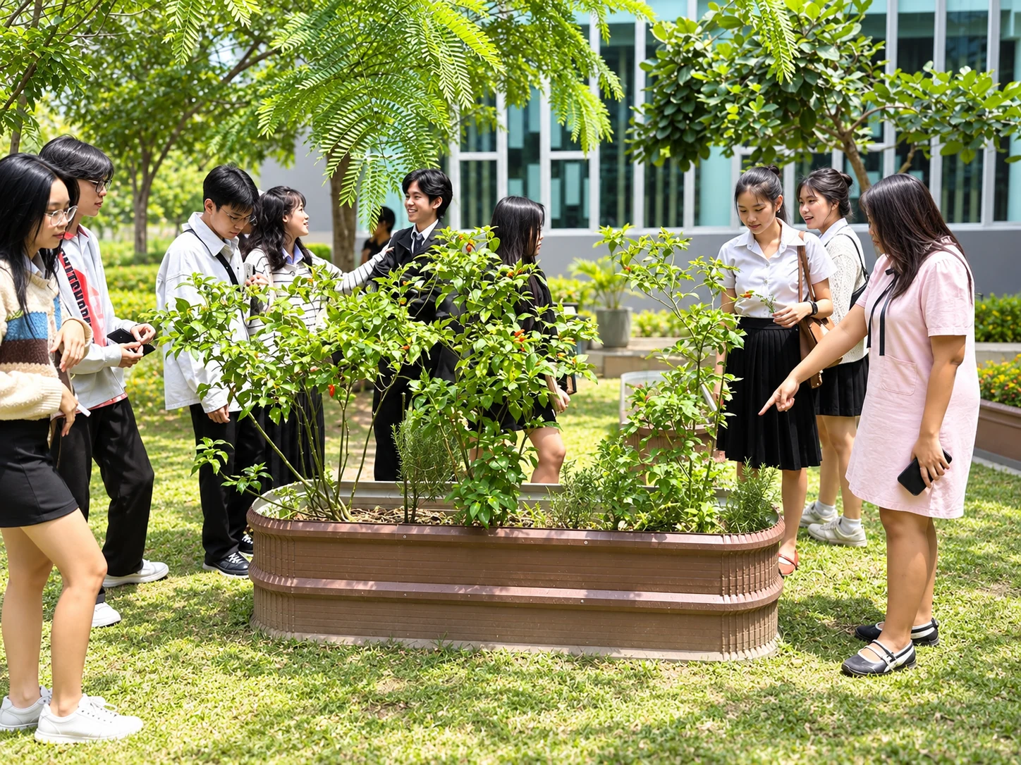 นักศึกษาร่วมเรียนรู้ด้านพืชและการเกษตรในพื้นที่ปฏิบัติ